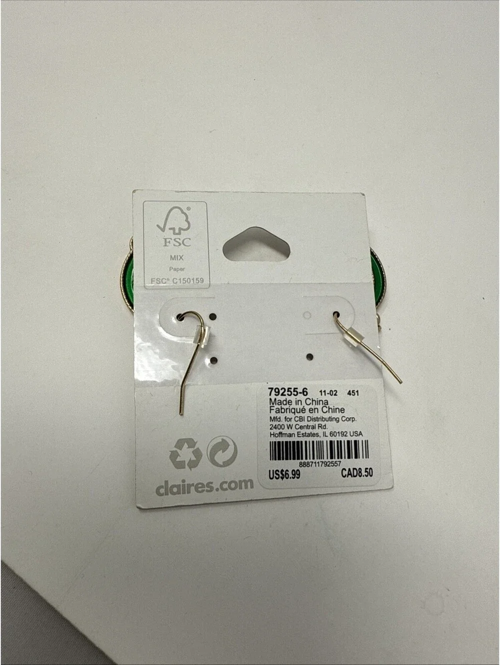 St Patrick’s Day Earrings With Green Rainbow